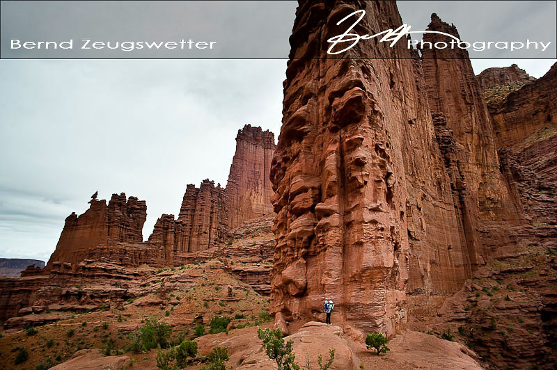 Hiking around the base of the King Fisher, Fisher Towers, Utah