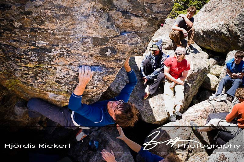 Bernd climbing Tommy's Arete, Chaos Canyon, Rocky Mountain National Park