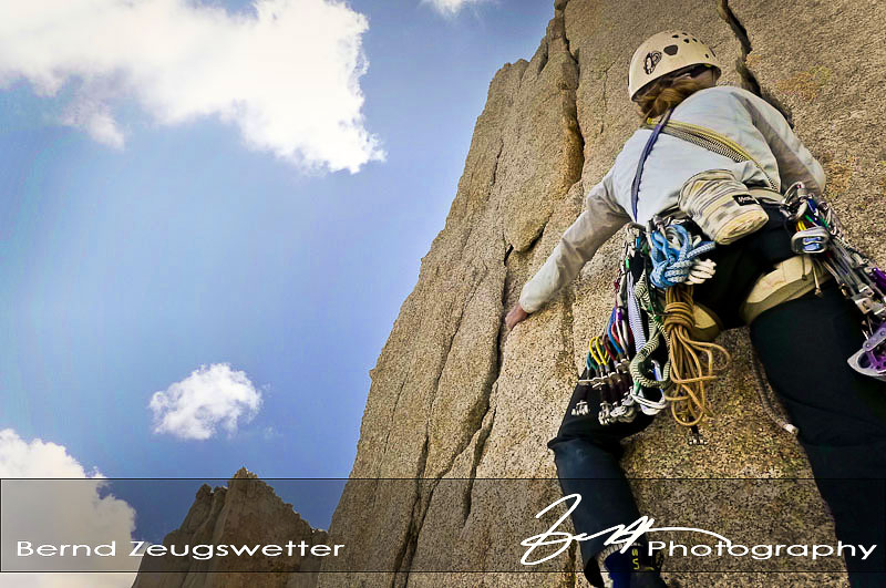 climbing high on Keeler Needle