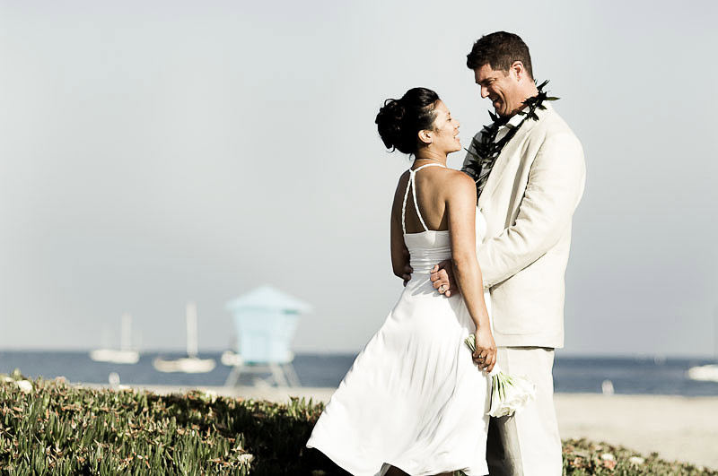 Portrait of Hugging Couple on Beach, Santa Barbara