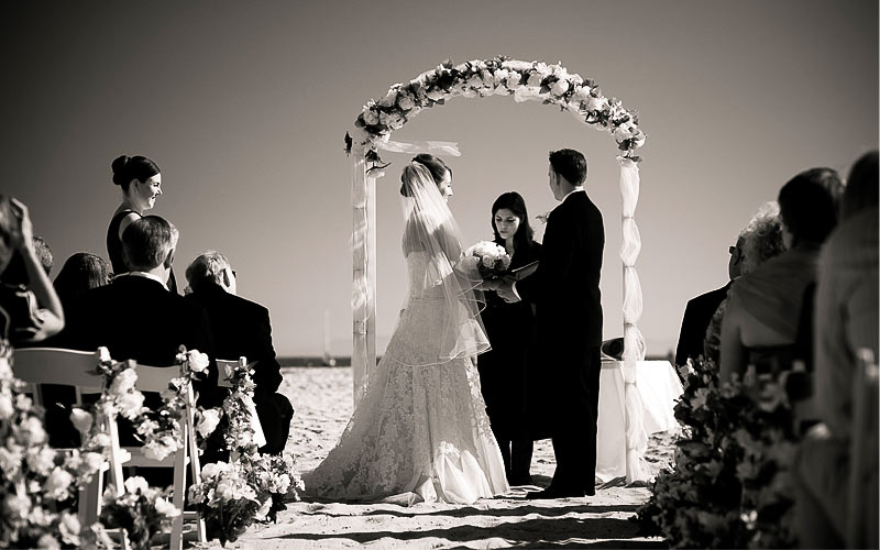 Couple exchanging Vows on the beach, Santa Barbara