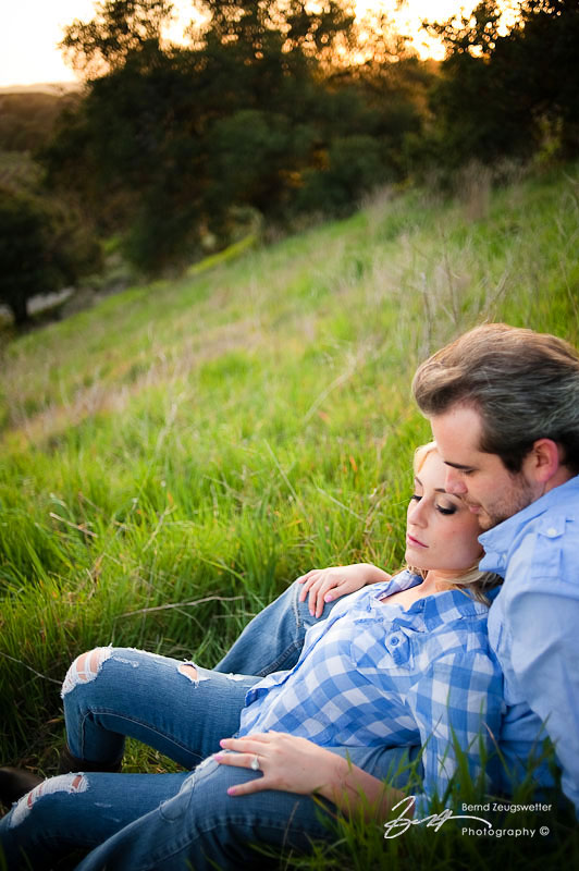 Engagement portrait of Stephanie and Brandon in the hills of Santa Ynez Valley.