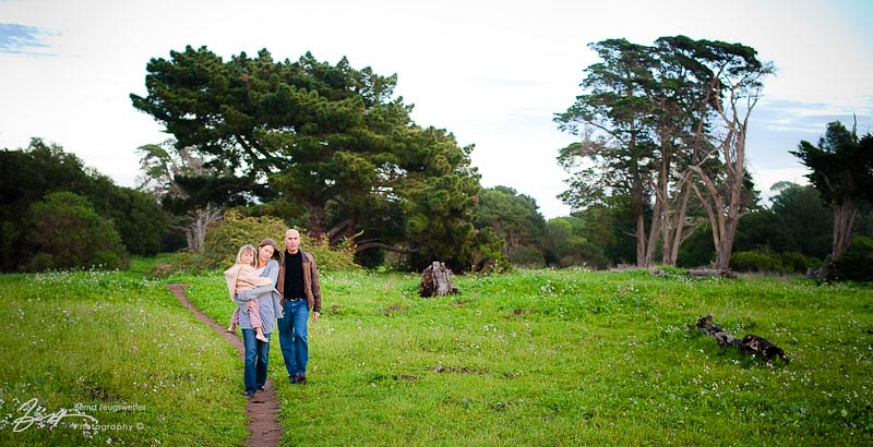 family walking in green field, Santa Barbara