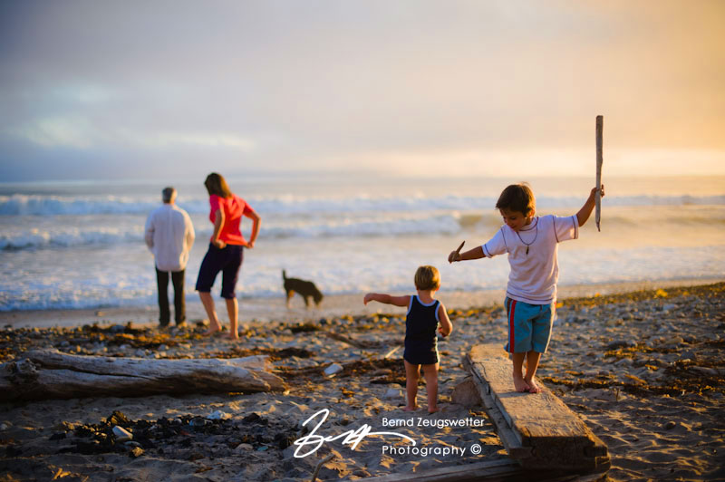 Active lifestyle Family portraits on the beach, Santa Barbara.