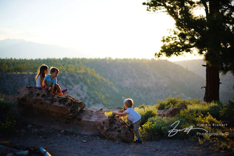 Kids playing on rocks, Owens Gorge.