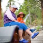 Boy and grandma at the whitney portal campground.