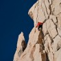 First try on the new line, climber Greg Corliss.