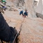 Climbers view of pitch 9 and the entire pillar below.