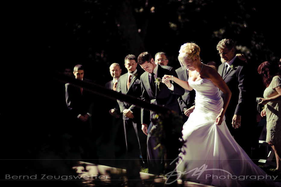 Wedding Photography, San Luis Obispo County - bride and groom stepping up to the ceremony site