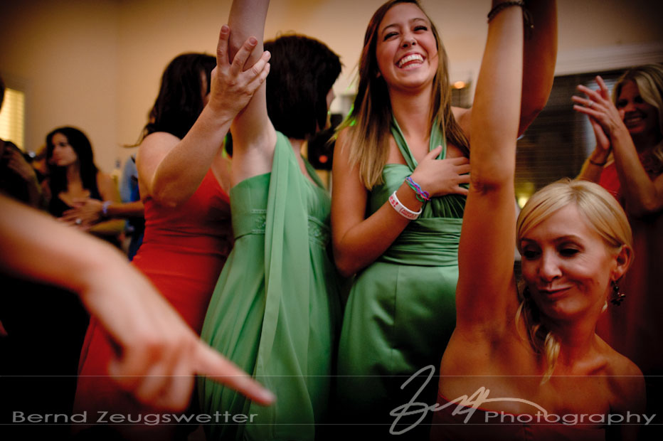 Bridesmaids on the dance floor, Sycamore Springs Resort and Spa