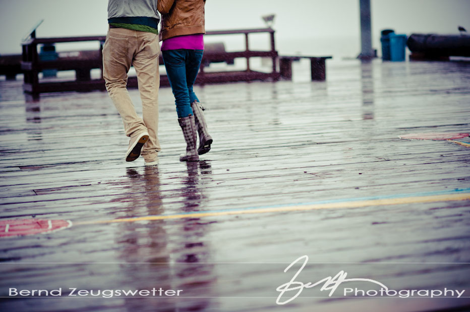 Couple walking during Engagement portraits on Santa Barbara