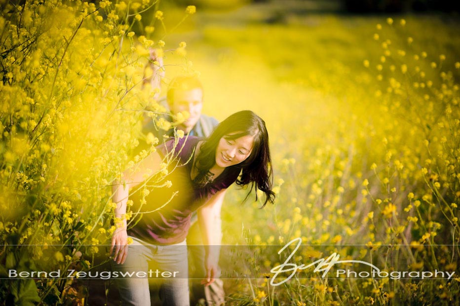 Couple in field of mustard at Gaviota