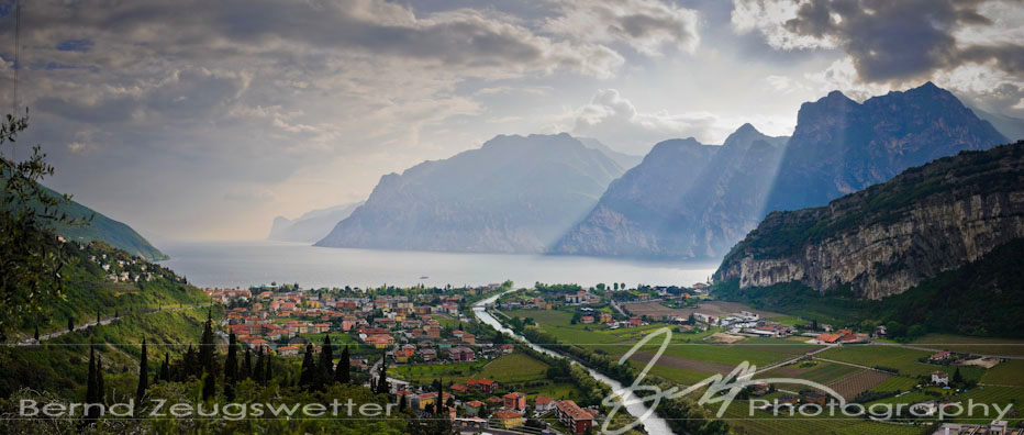 Panorama of Riva, Lago di Garda, Italy.