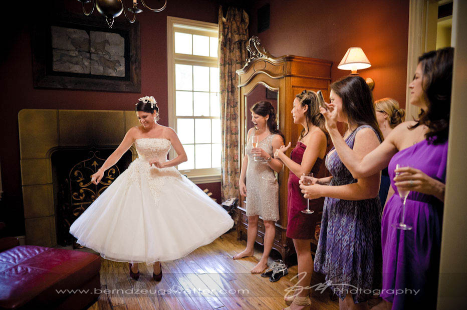 Bride swirling in wedding dress, Santa Barbara wedding photographer.