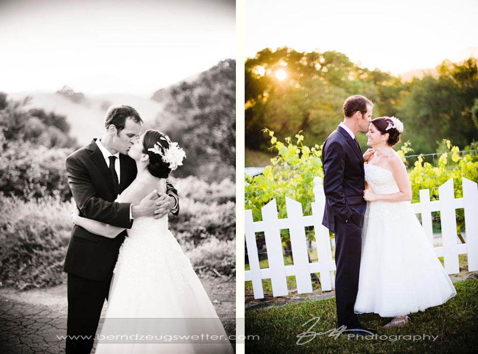 Bride and groom in the hills of Mount Diablo State Park.