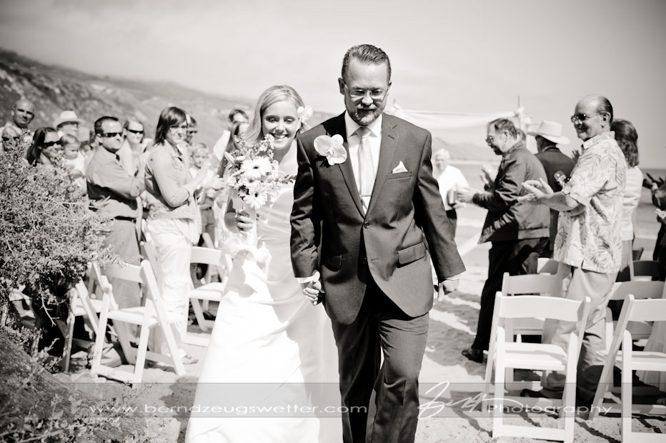 Bride and groom, Rincon Beach wedding, Santa Barbara.