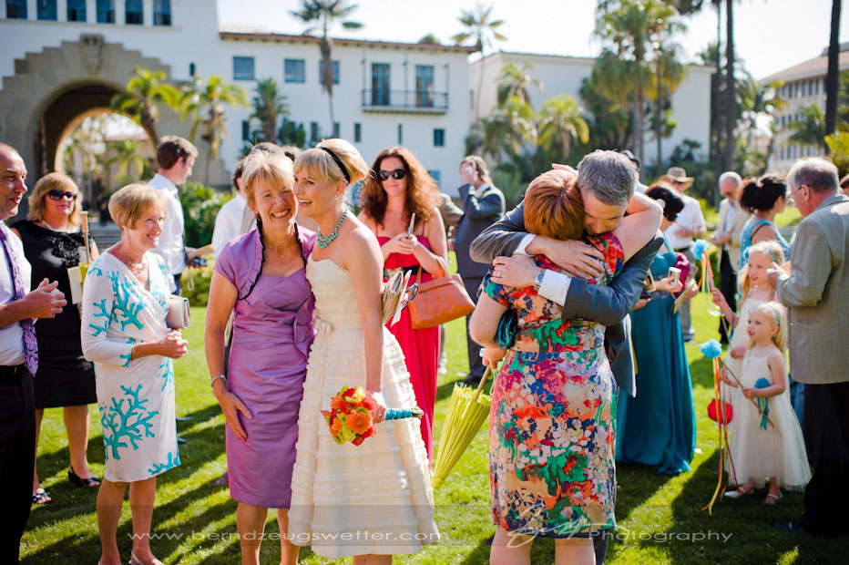 After the ceremony, Santa Barbara Courthouse wedding photography.