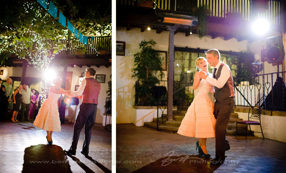 Bride and Groom's first dance, El Paseo Restaurant, Santa Barbara.