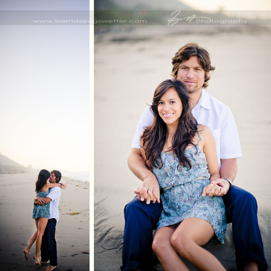 Santa Barbara engagement portraits at Little Rincon on the beach.