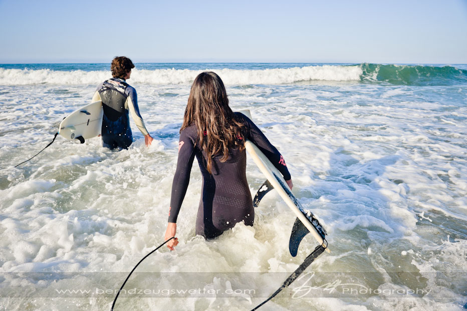 Santa Barbara surfing engagement photography.