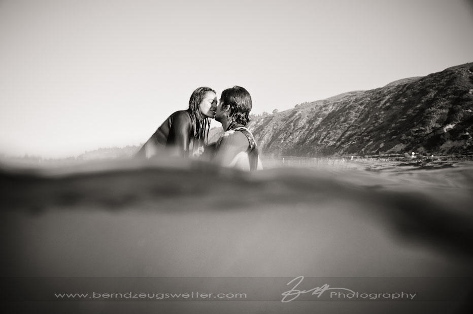 Santa Barbara surfing engagement session, Little Rincon.