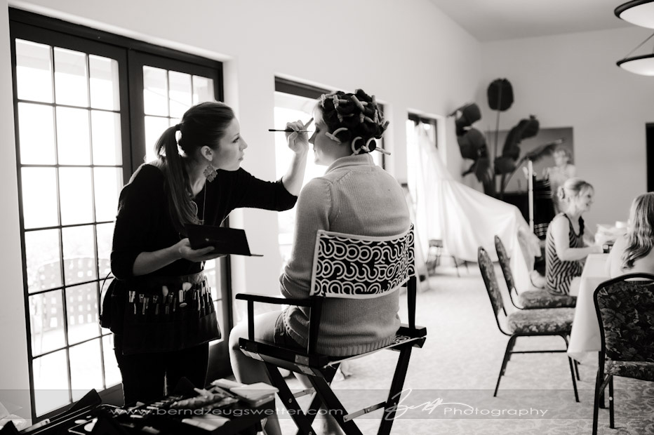 Make-up artist and the brides maides at the Montecito Country Club