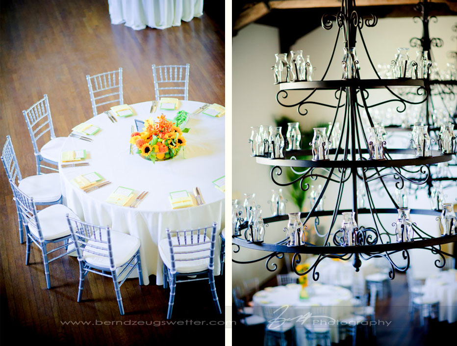 Details of table and chandelier, Montecito Country Club.