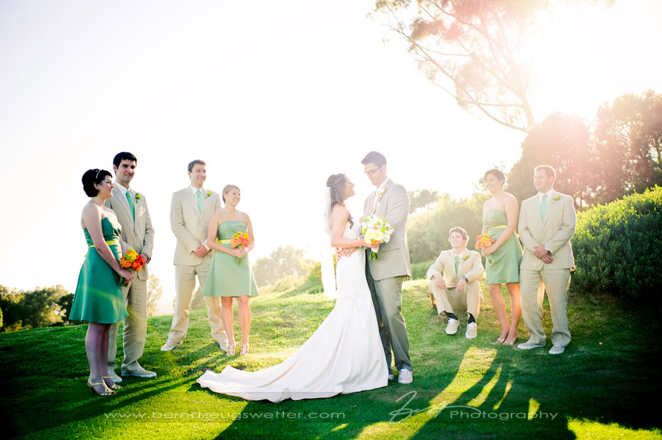 Group Portrait of Bride and Groom, Brides-maids and Grooms-men.