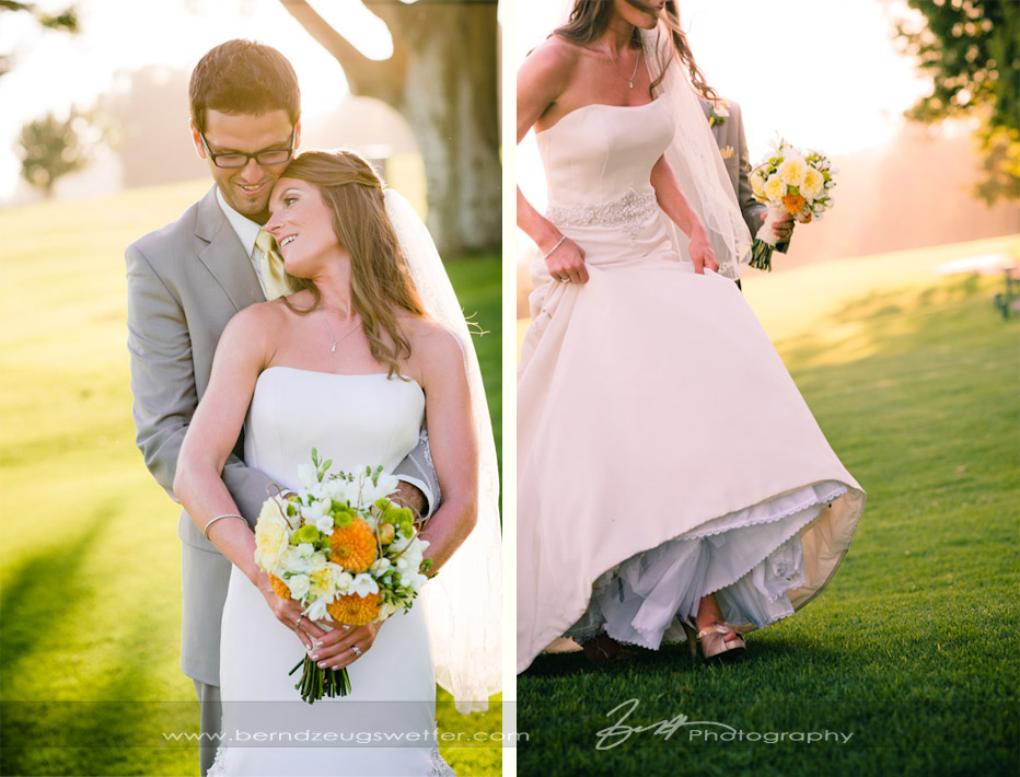 Portraits of wedding couple at the Montecito Country Club.