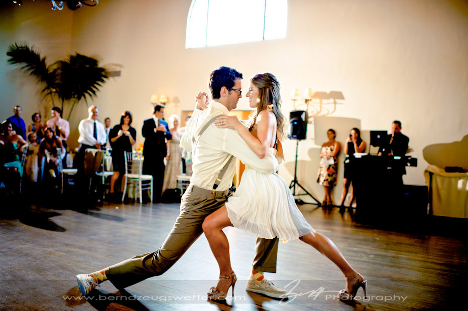 Bride and Grooms tango at their wedding, Santa Barbara Wedding Photographer.