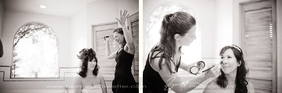 Bride getting ready, Montecito wedding photographer.