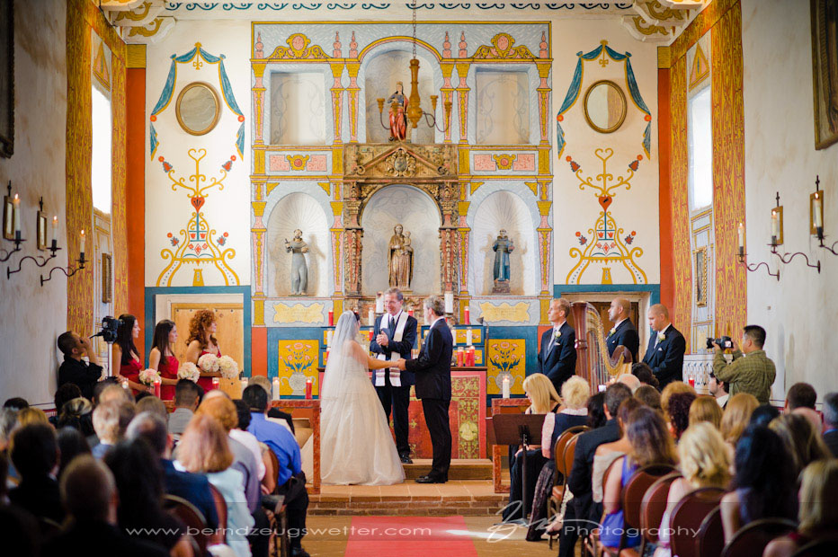 Wedding in Santa Barbara's El Presidio Chapel.