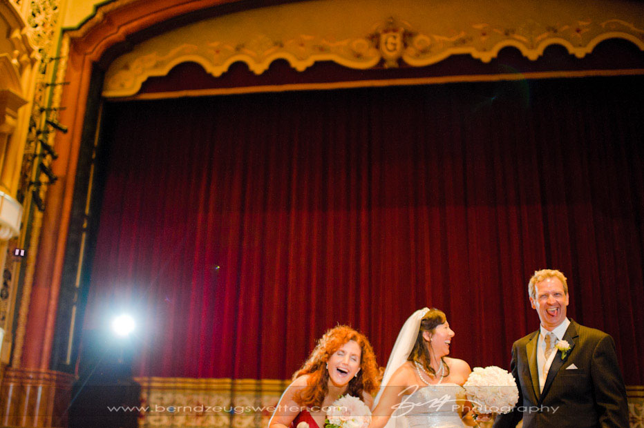 Wedding reception at Granada Theater, Santa Barbara.
