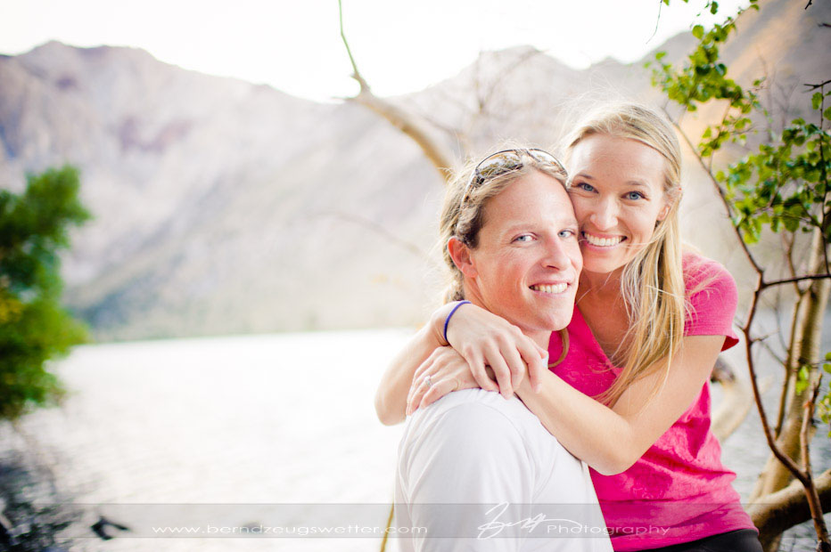 Engagement portrait, Convict Lake, Eastern Sierra wedding photographer.