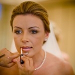 Finishing touches on the bride's make-up, the Four Seasons Biltmore.