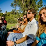 Wedding guests seated, Santa Barbara.