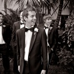 Groom and his groomsmen in the gardens of the Four Seasons Biltmore.