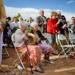 Cute old grandmothers at the wedding ceremony.