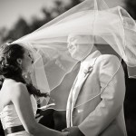 Wind blowing the veil during the ceremony.
