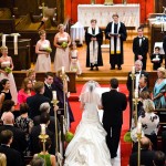 Father-of-the-bride walking the bride down the isle, First United Methodist Church.