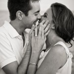 Shot of couple kissing at the Coral Casino, the Biltmore, Santa Barbara.