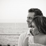 Engagement photo of couple at the Coral Casino, Four Seasons Biltmore, Santa Barbara.