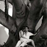 Couple under fig tree at the Four Seasons Biltmore, Santa Barbara.