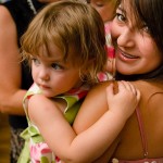 Young wedding guests at the reception.