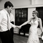 Bride and groom dancing at the reception.