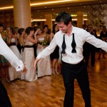 Groom dancing at the wedding reception, Coral Casino, Santa Barbara Biltmore.