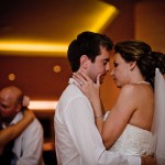 Bride and groom sharing a moment on the dancefloor, Santa Barbara.